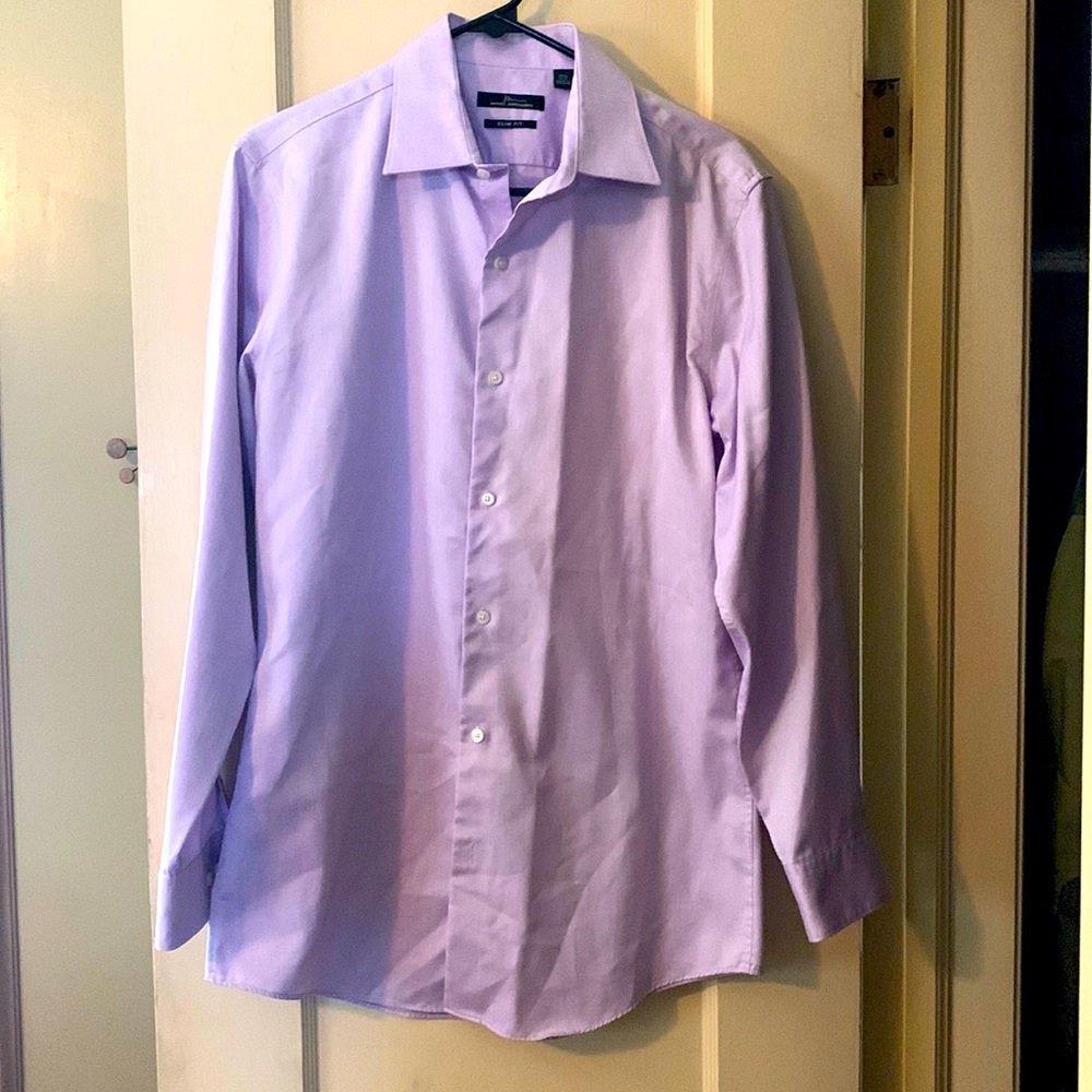 Mens Marc Anthony light purple button down, slim fit size 15 1/2 32-33.